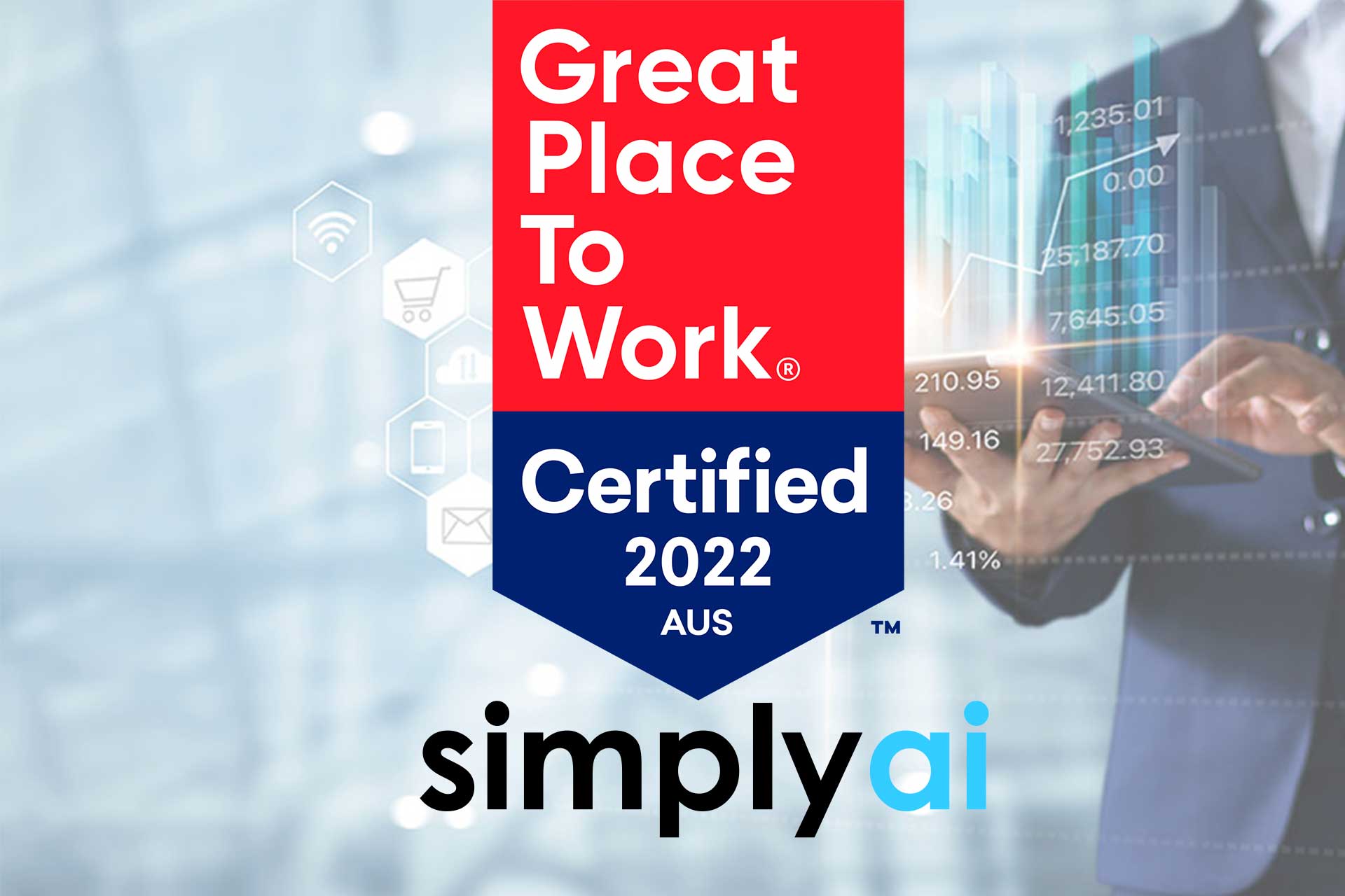 Simplyai Sydney AI Great place to Work certified badge Australi